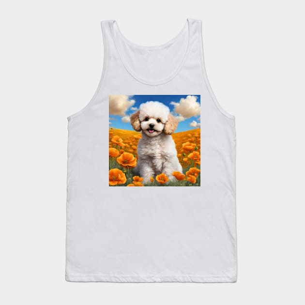 California Poppy Toy Poodle Tank Top by Doodle and Things